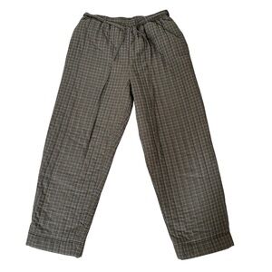 NWOT Deiji Studios The Quilted Pant in Olive Check Size S/M